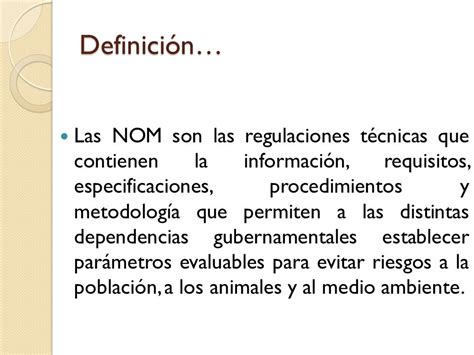 n.o.m significado|que es la norma oficial.